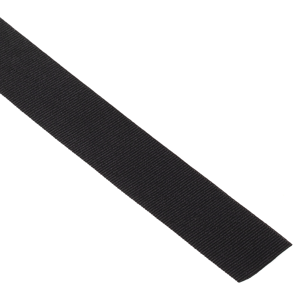 1" Black Polyester Grosgrain Webbing