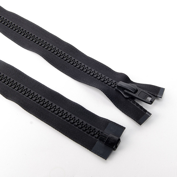 YKK® #10 Black Separating Molded Tooth Zipper (Delrin® Single Pull Slider)