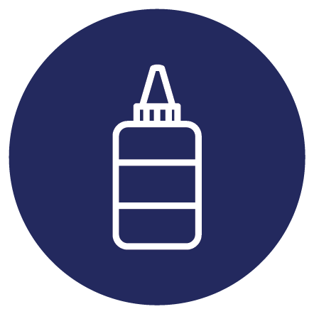 stylized icon of glue bottle